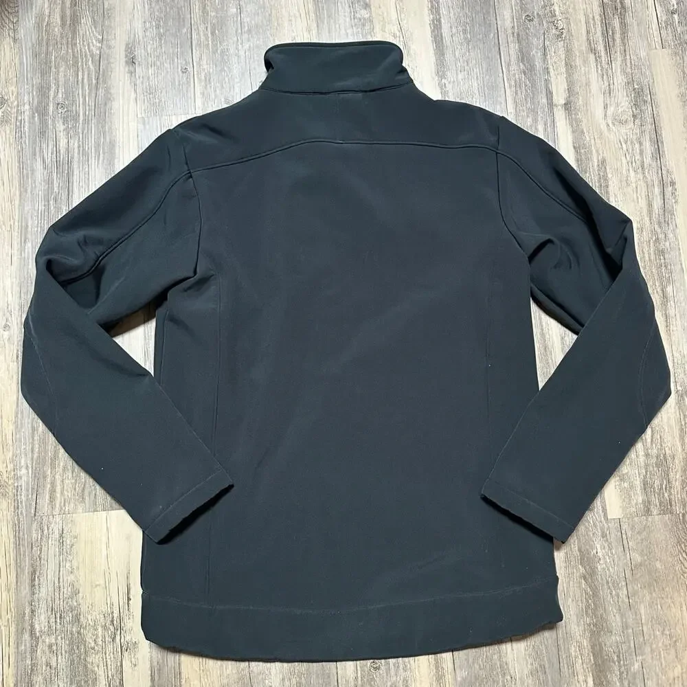 Cabela's Jacket Mens Medium Black Softshell Fleece Lined Full Zip Outdoor Hiking